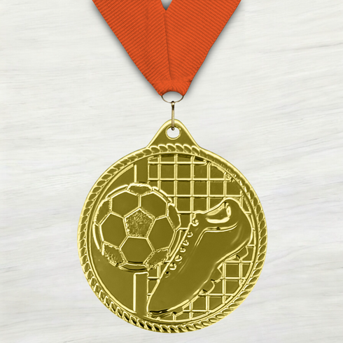 Medalla de Metal de Fútbol de 2" con cinta MDL510